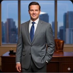 Kilburne and Finch Men's Gray Wool Blend Suit‎ Jacket Blazer 40L 40 Long